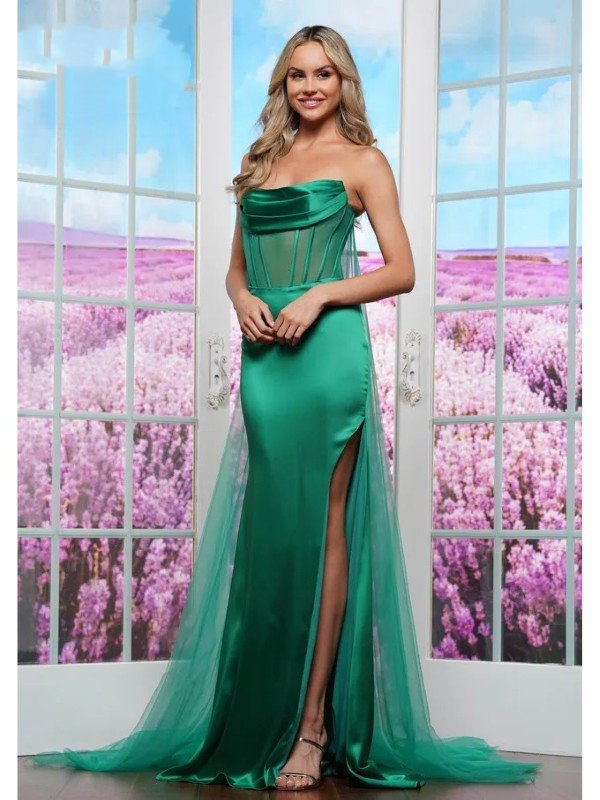 Prom Dresses Formal Fitted Evening Long Prom Dress Kelly Green