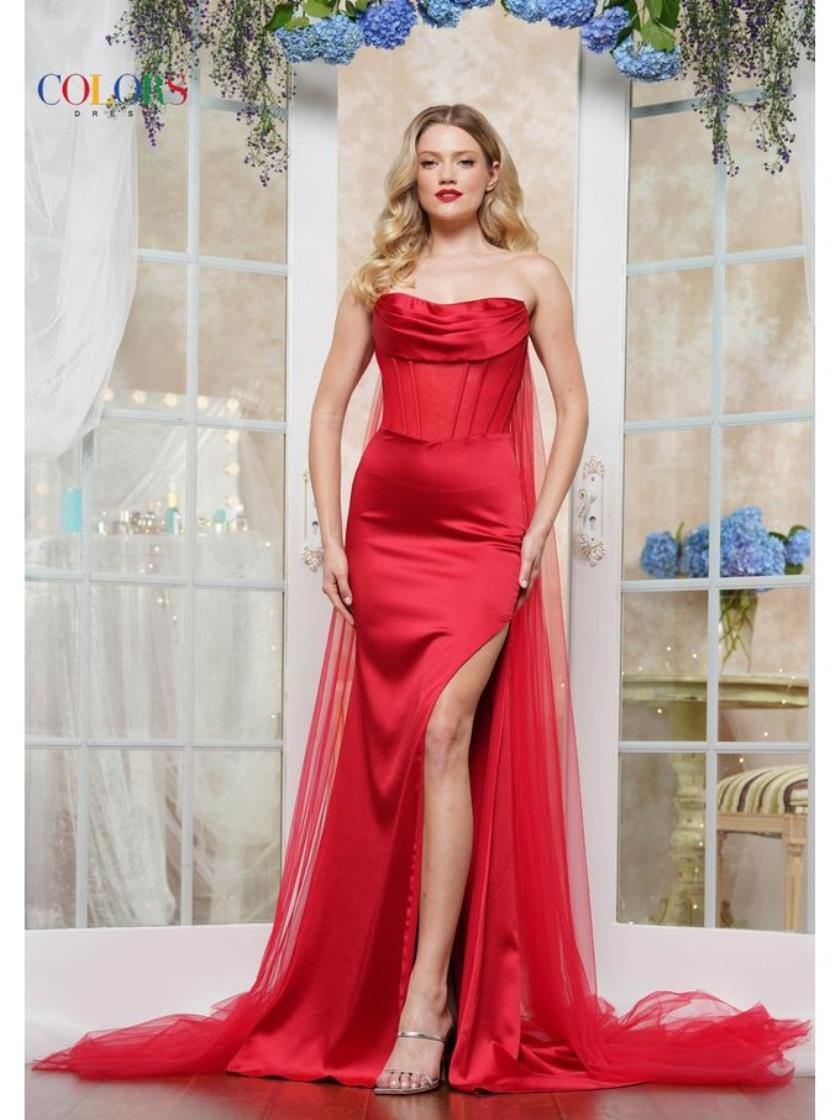 Colors 3520 Formal Fitted Evening Long Prom Dress