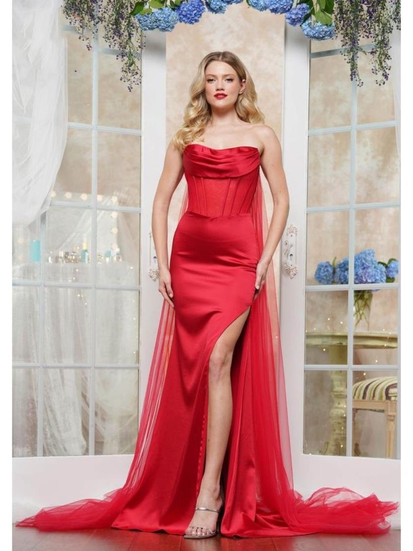 Prom Dresses Formal Fitted Evening Long Prom Dress Red