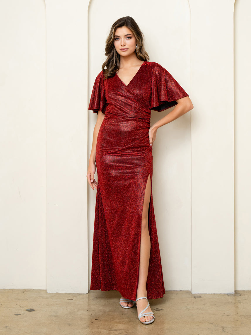 Eva Fashion 3521 Long Formal Metallic Evening Dress