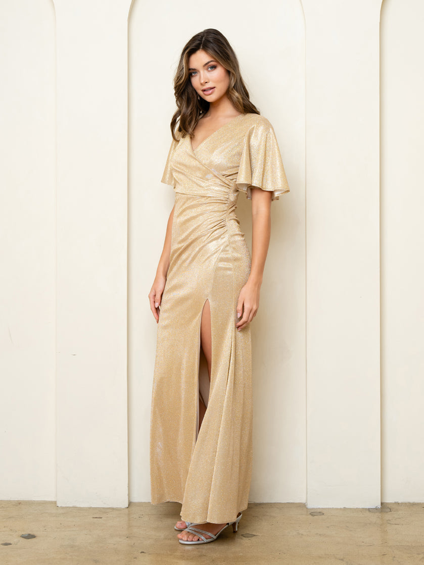 Eva Fashion 3521 Long Formal Metallic Evening Dress