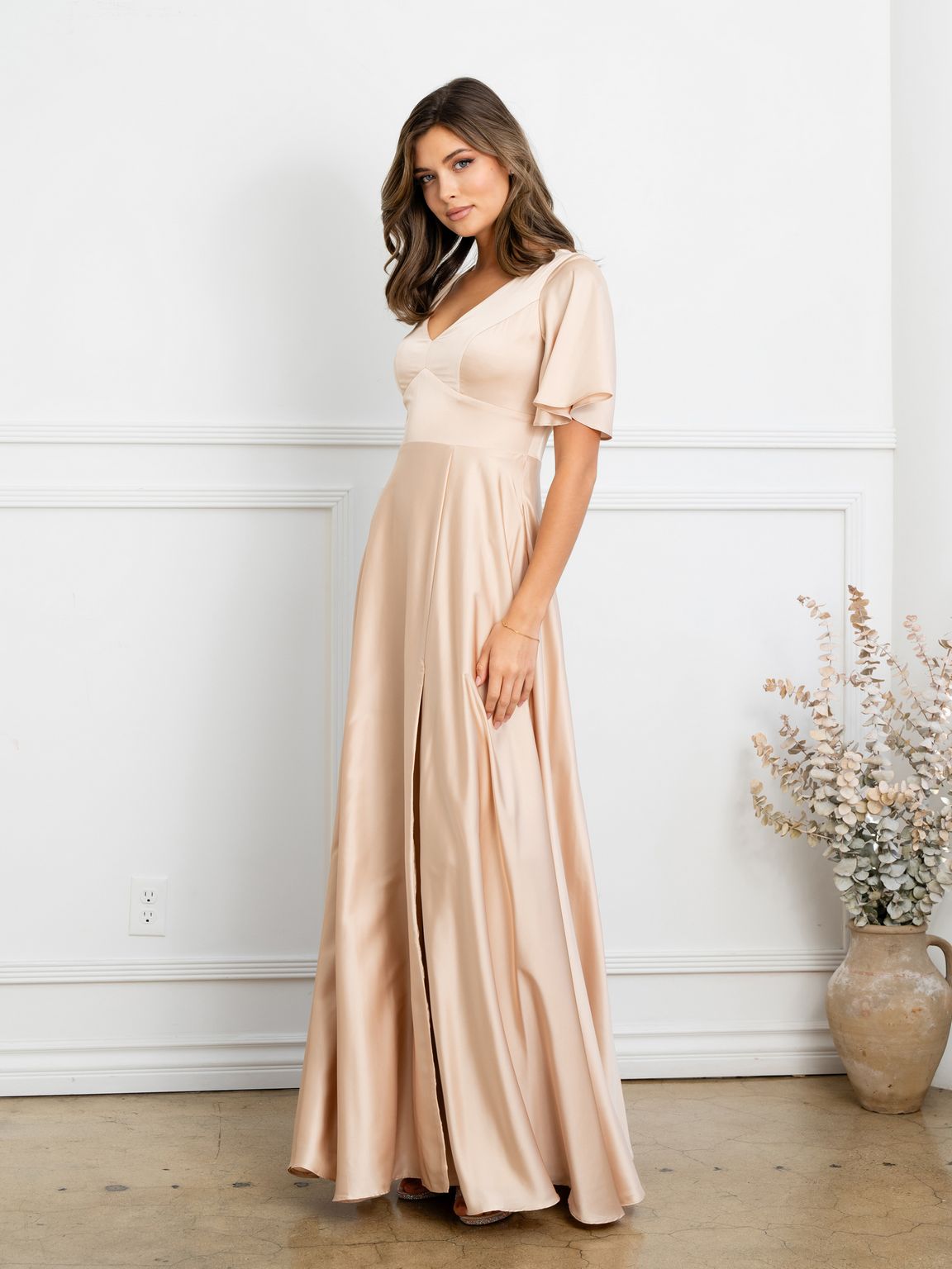 Formal Dresses  Long Formal A Line Evening Dress Champagne