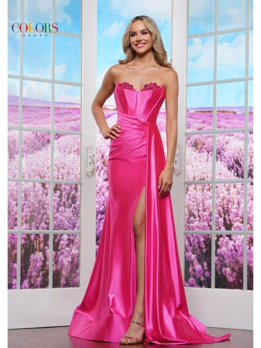 Colors 3525 Fitted Formal Evening Long Prom Dress