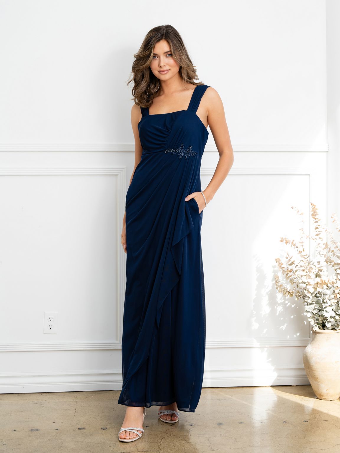 Eva Fashion 3527 Two Piece Long Formal Beaded Evening Dress