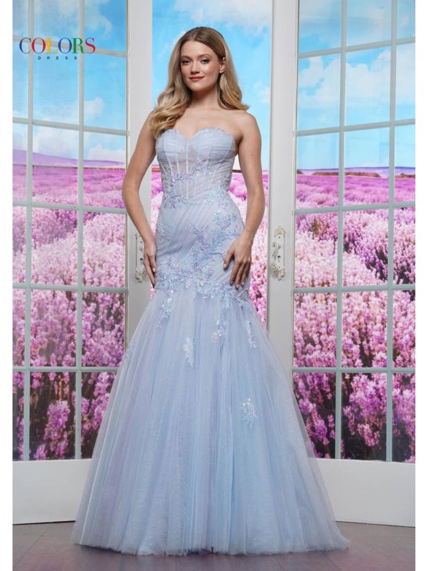 Blue Colors 3529 Formal Mermaid Long Evening Prom Dress for $478.0