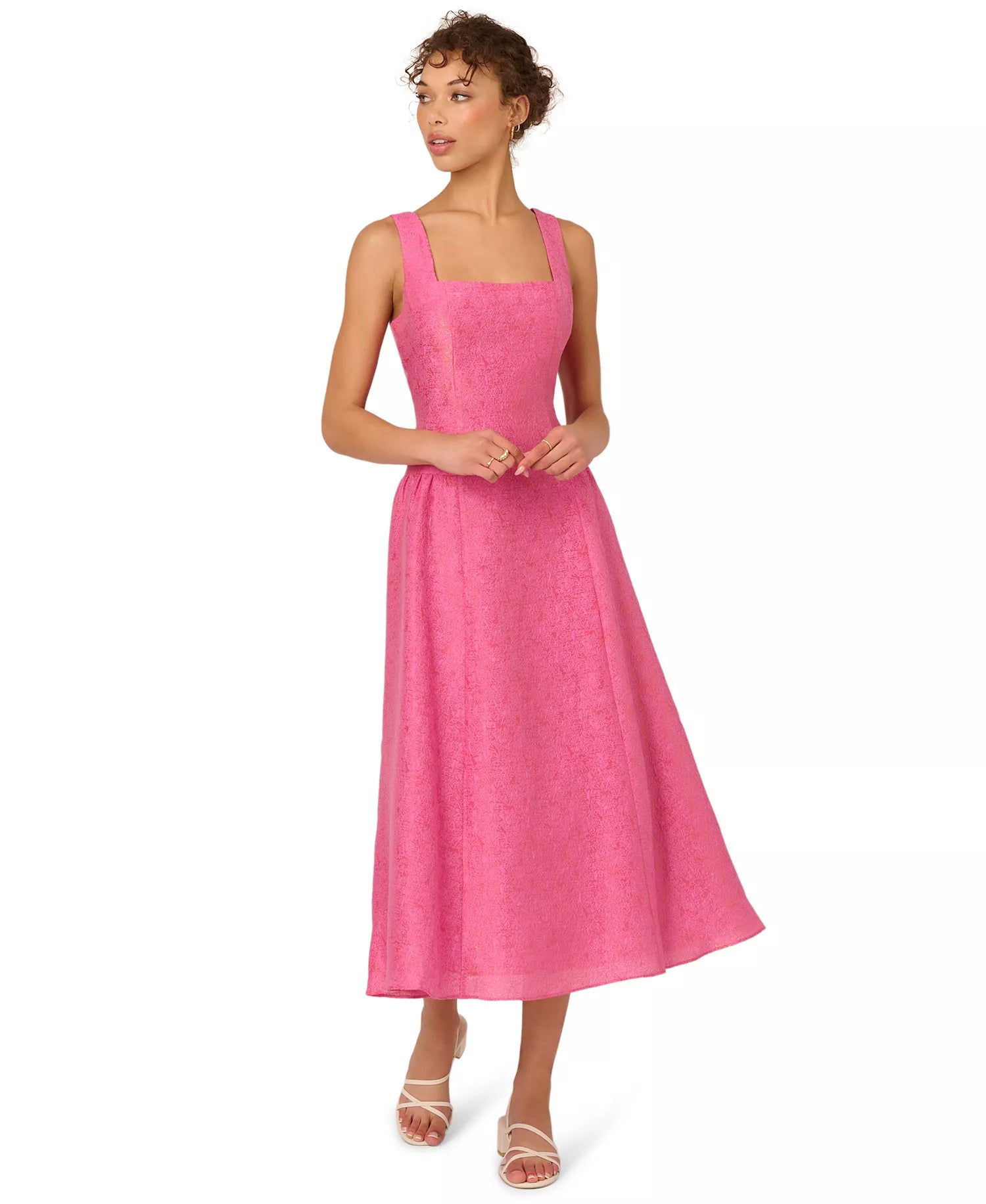 Adrianna Papell Jacquard Midi Dress