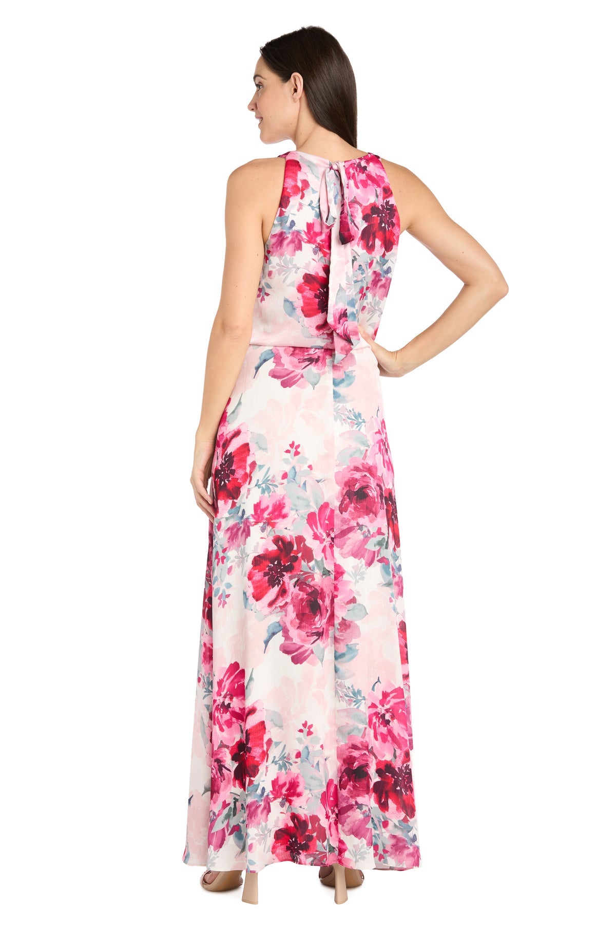 R&M Richards 3541P Long Formal Floral Print Petite Maxi Dress