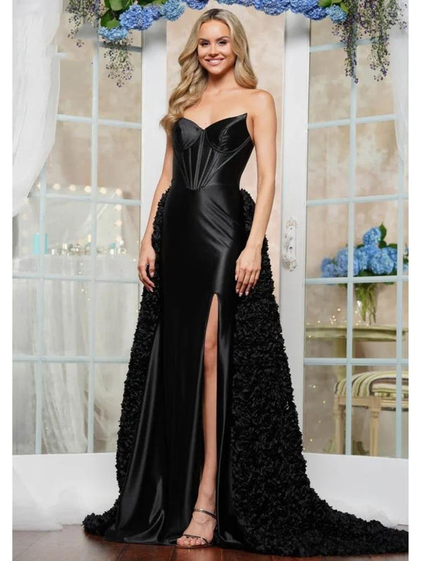 Colors 3543 Long Fitted Formal Overskirt Prom Dress
