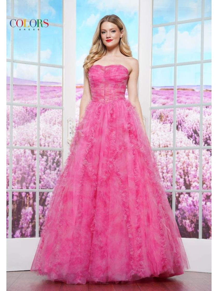 Colors 3546 A Line Long Ball Gown Formal Prom Dress
