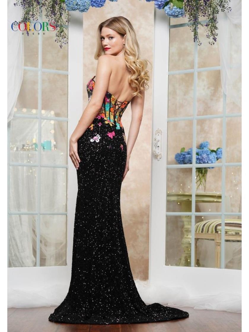 Colors 3561 Formal Long Fitted Slit Prom Evening Dress