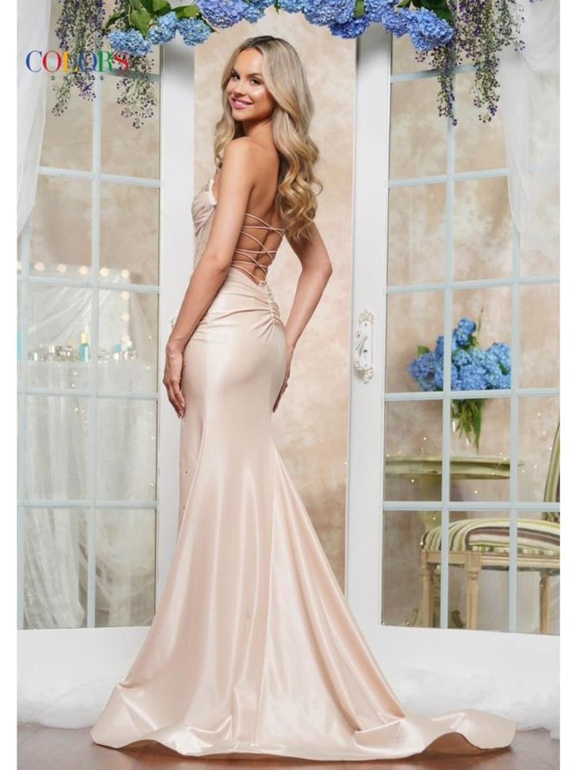 Colors 3562 Long Formal Glitter Evening Prom Dress