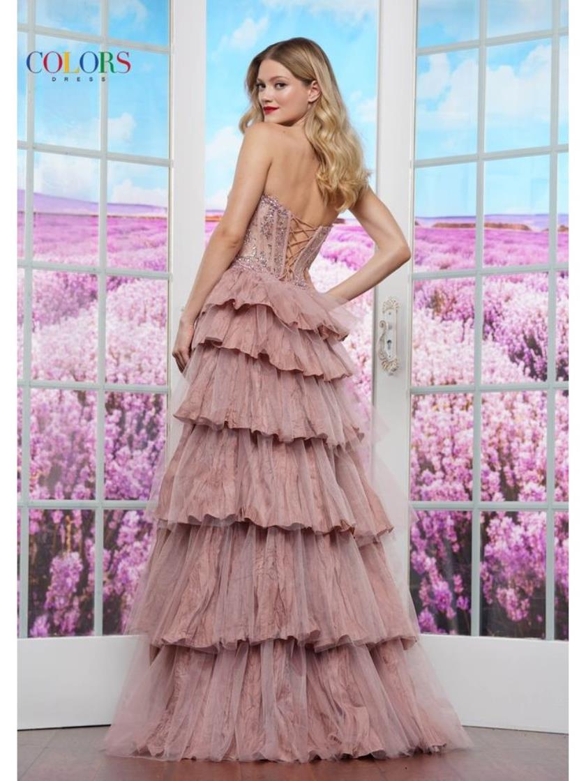 Colors 3565 Long Sequin Fitted Formal Evening Prom Dress