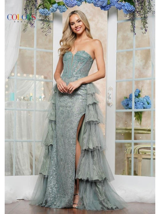 Colors 3530 Fitted Formal Long Evening Prom Dress main image 1