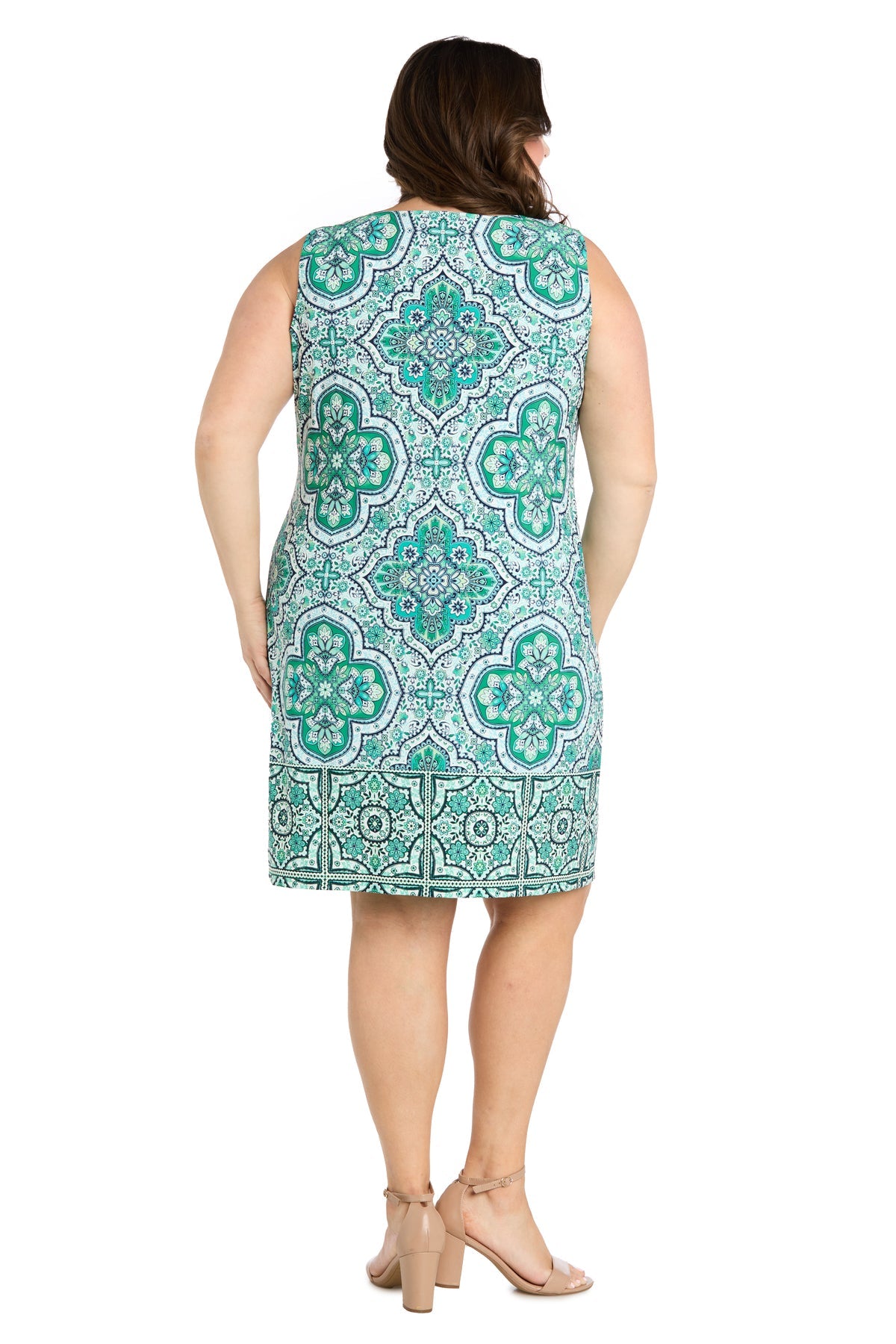 R&M Richards 3567W Plus Size Short Printed Cocktail Dress