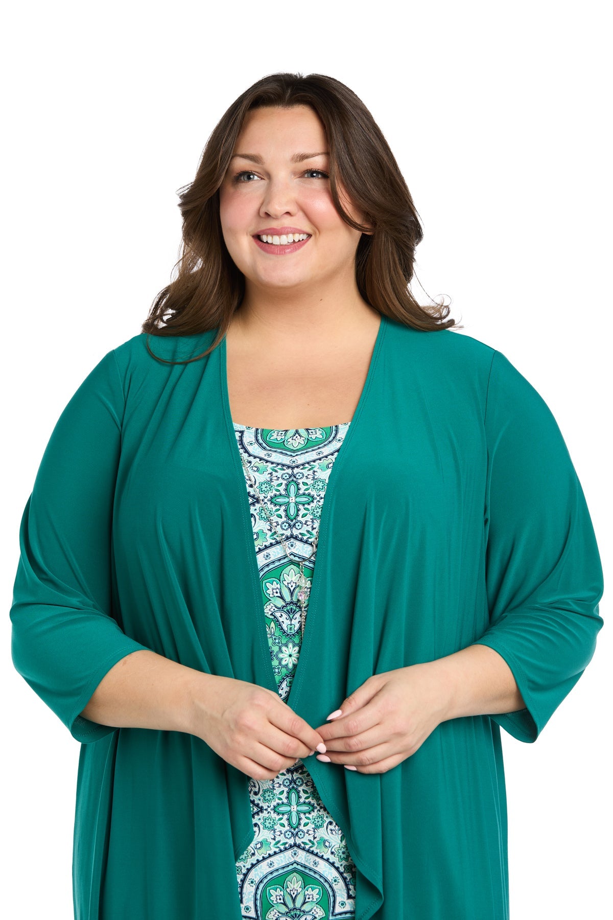 R&M Richards 3567W Plus Size Short Printed Cocktail Dress