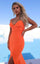 Prom Dresses Long Formal Fitted High Slit Prom Dress Orange