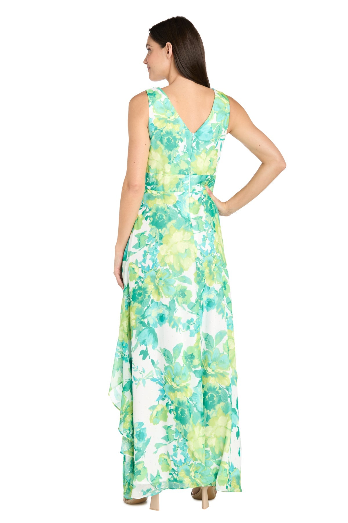 Formal Dresses Long Formal Printed Ruffle Maxi Dress Jade/Multi