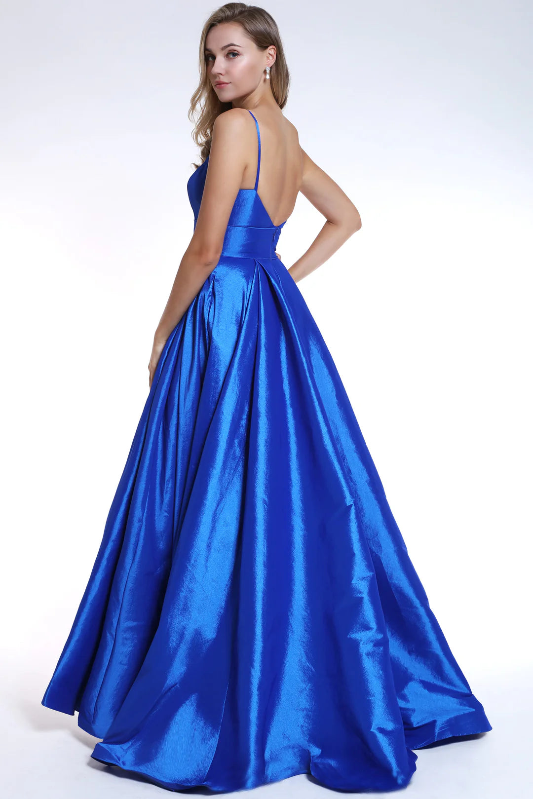 Prom Dresses Long A Line Formal Slit Prom Dress Royal