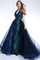 Prom Dresses Long Fitted Formal Overskirt Prom Dress Iridescent Navy
