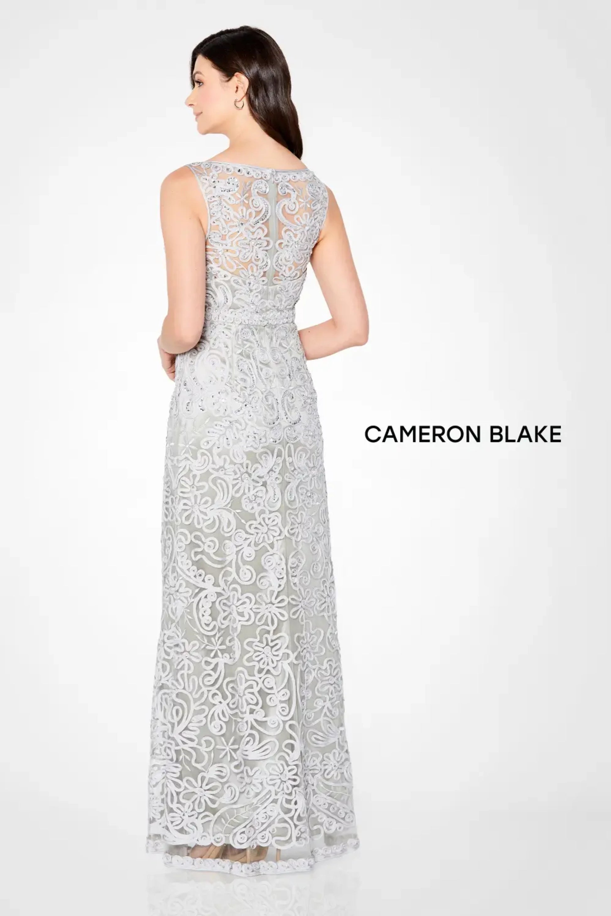 Cameron Blake 115604 A Line Beaded Formal Long Evening Gown