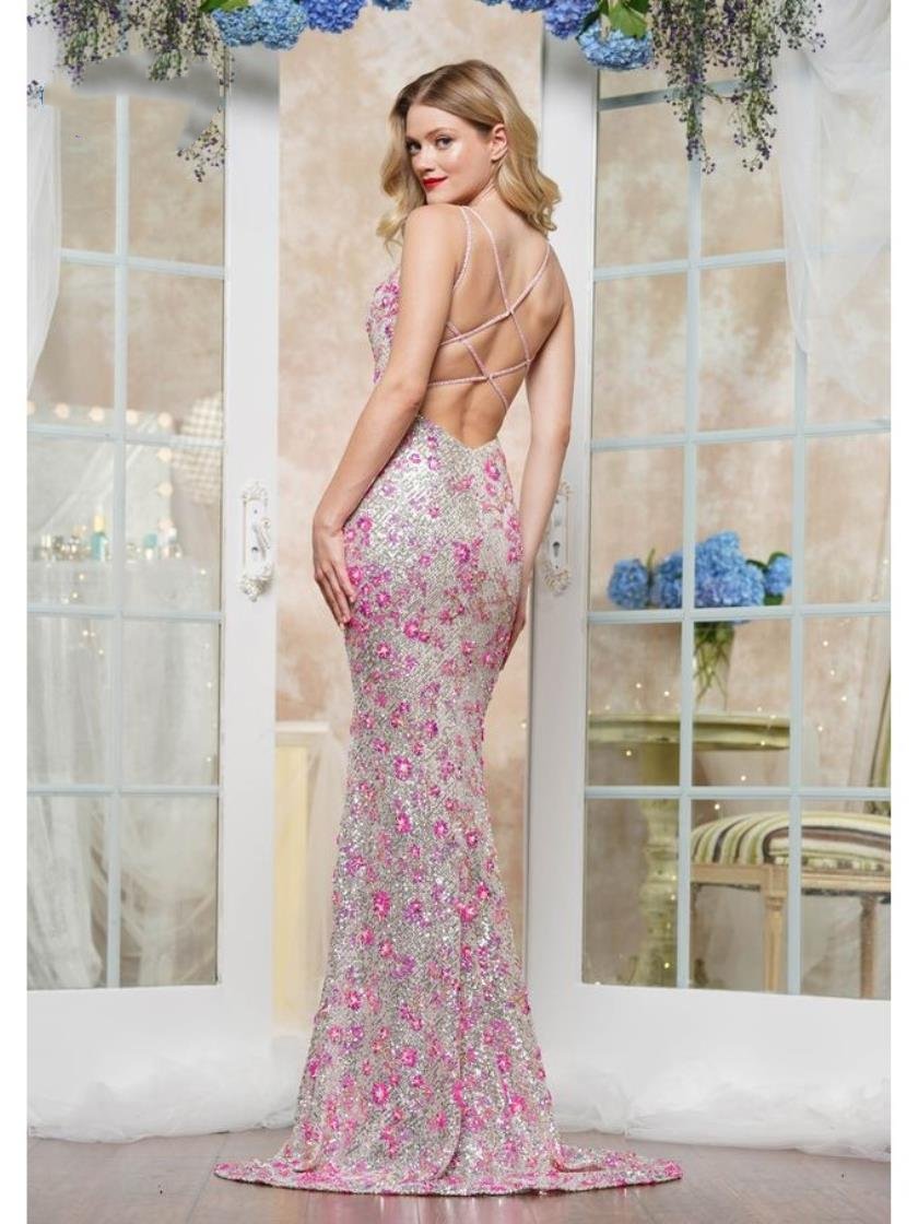 bad prom dresses Colors 3581 Formal Long 3D Floral Sequin Prom Dress – The Dress Outlet