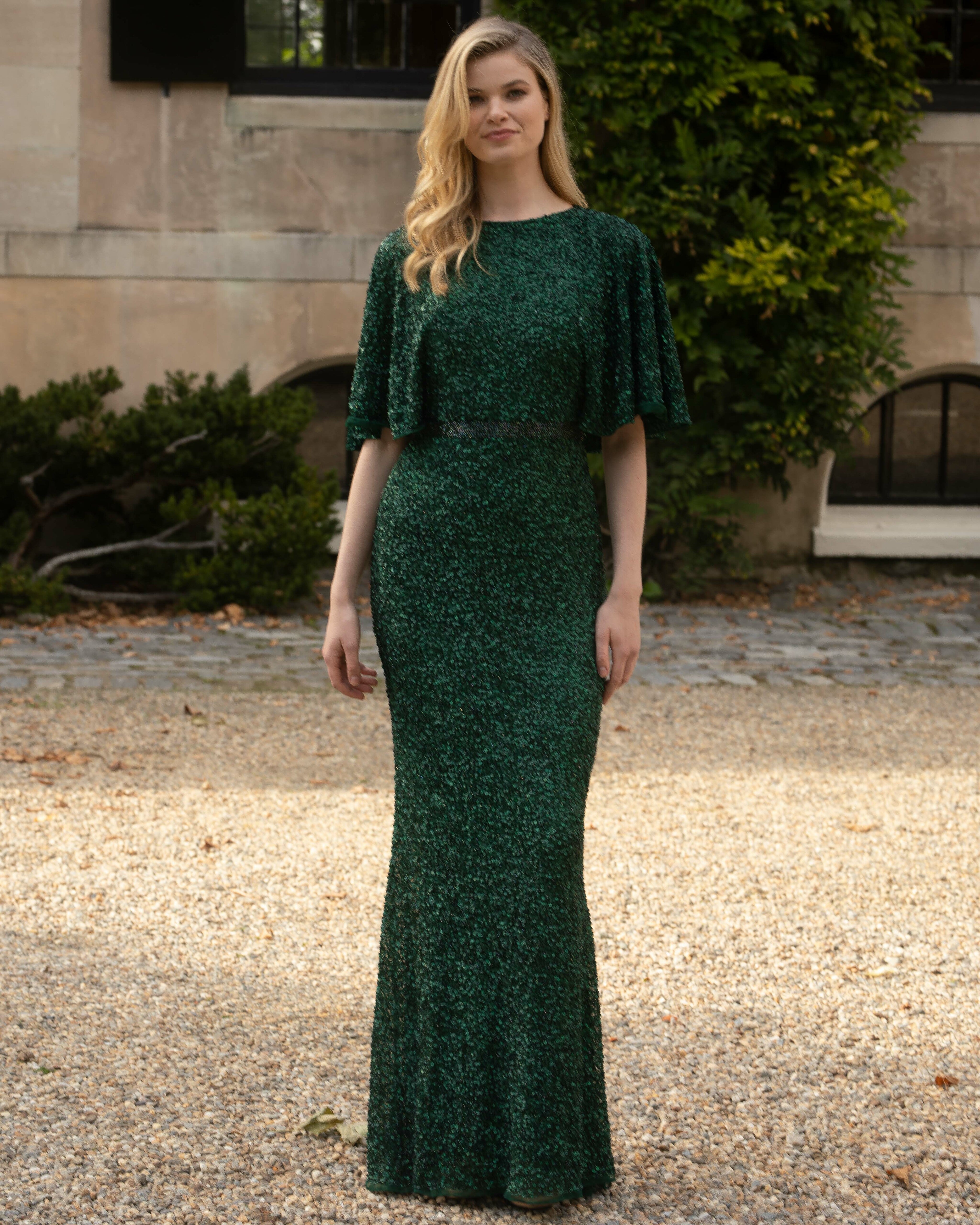 Jewel Neck Floor-Length Sequin Formal Mermaid Gown - Primavera Couture PC3582