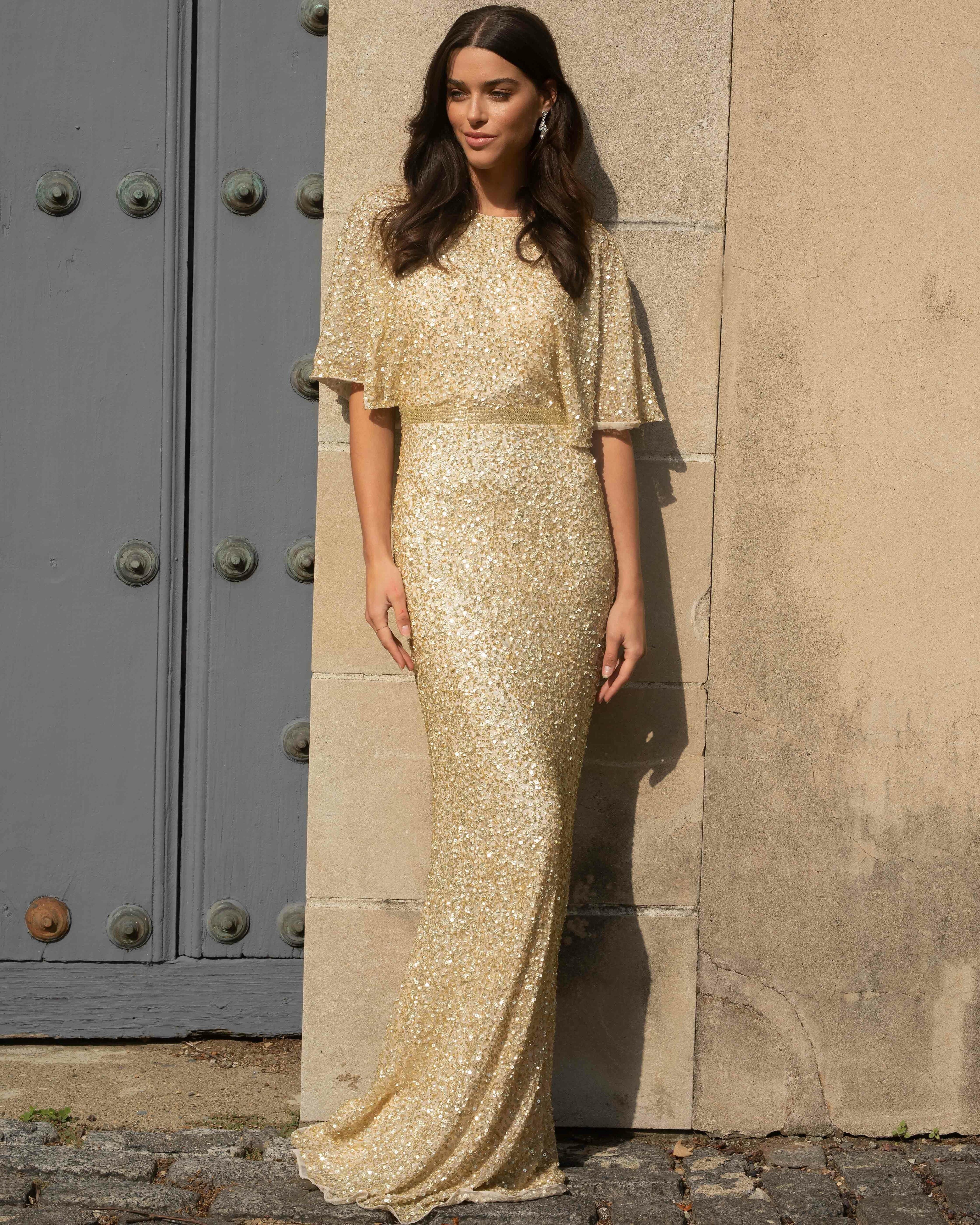 Jewel Neck Floor-Length Sequin Formal Mermaid Gown - Primavera Couture PC3582