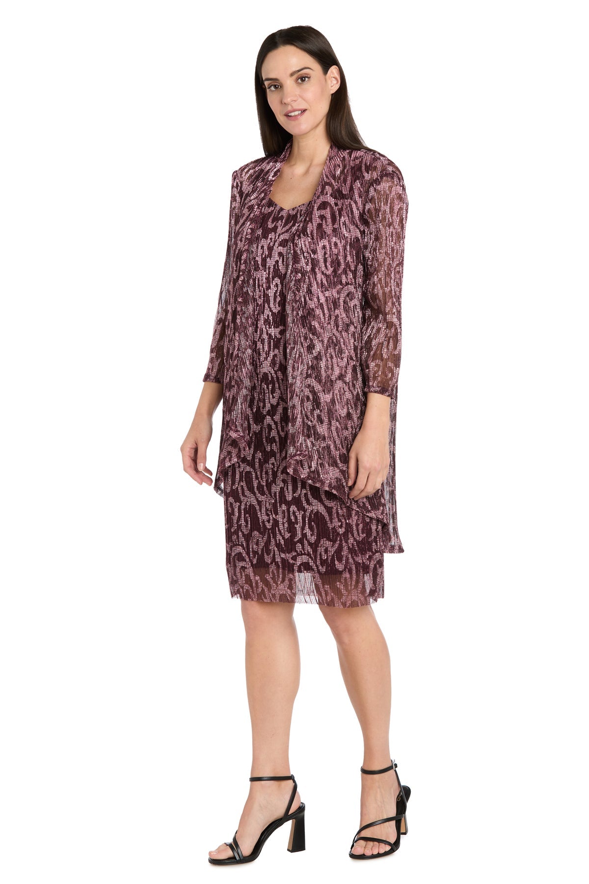 Cocktail Dresses Print Short Cocktail Dress Merlot/Rose