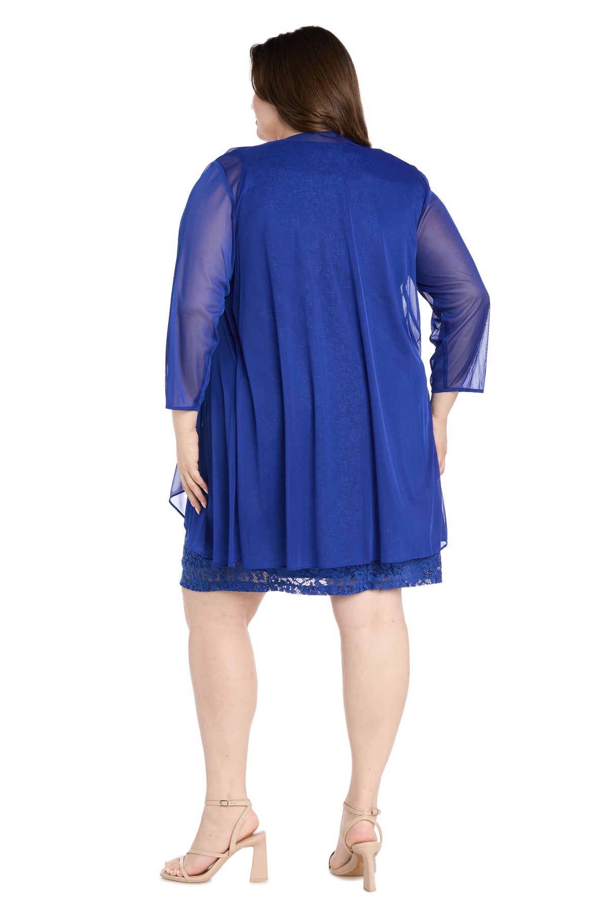R&M Richards 3594W Plus Size Short Mother of the Bride Lace Dress