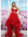 Prom Dresses Long Floral Applique Formal Prom Dress Red