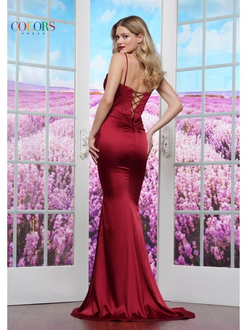 Colors 3605 Long Formal Fitted Evening Prom Dress