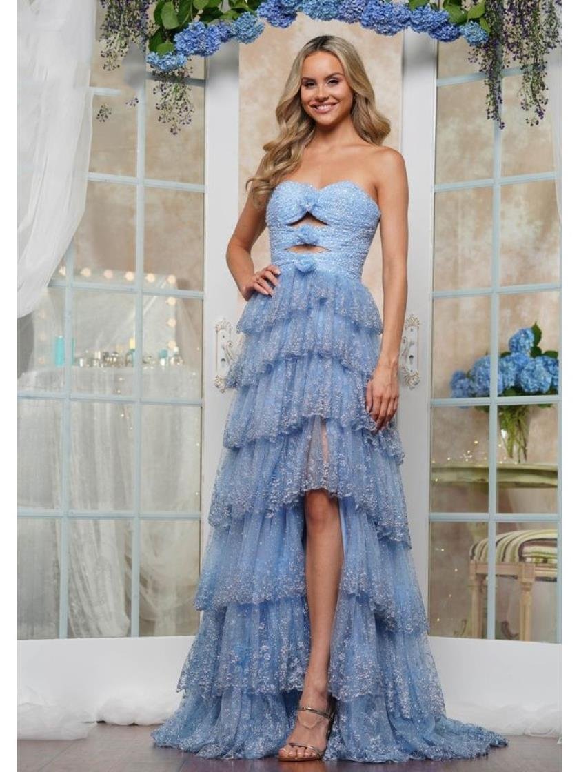 Colors 3620 Long Formal Glitter Ball Gown Ruffle Dress – The Dress Outlet