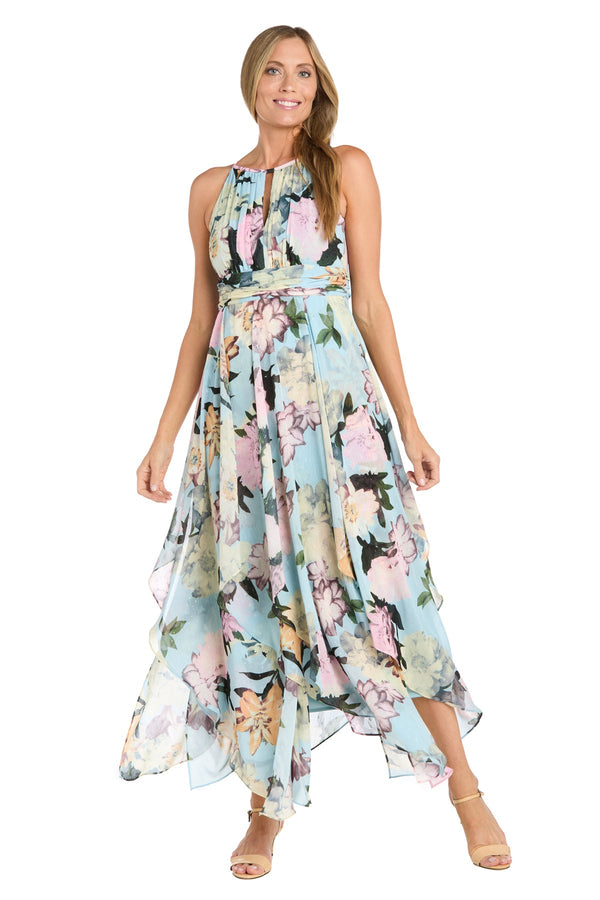 Printed High Low Dress A Line R&M Richards 3628