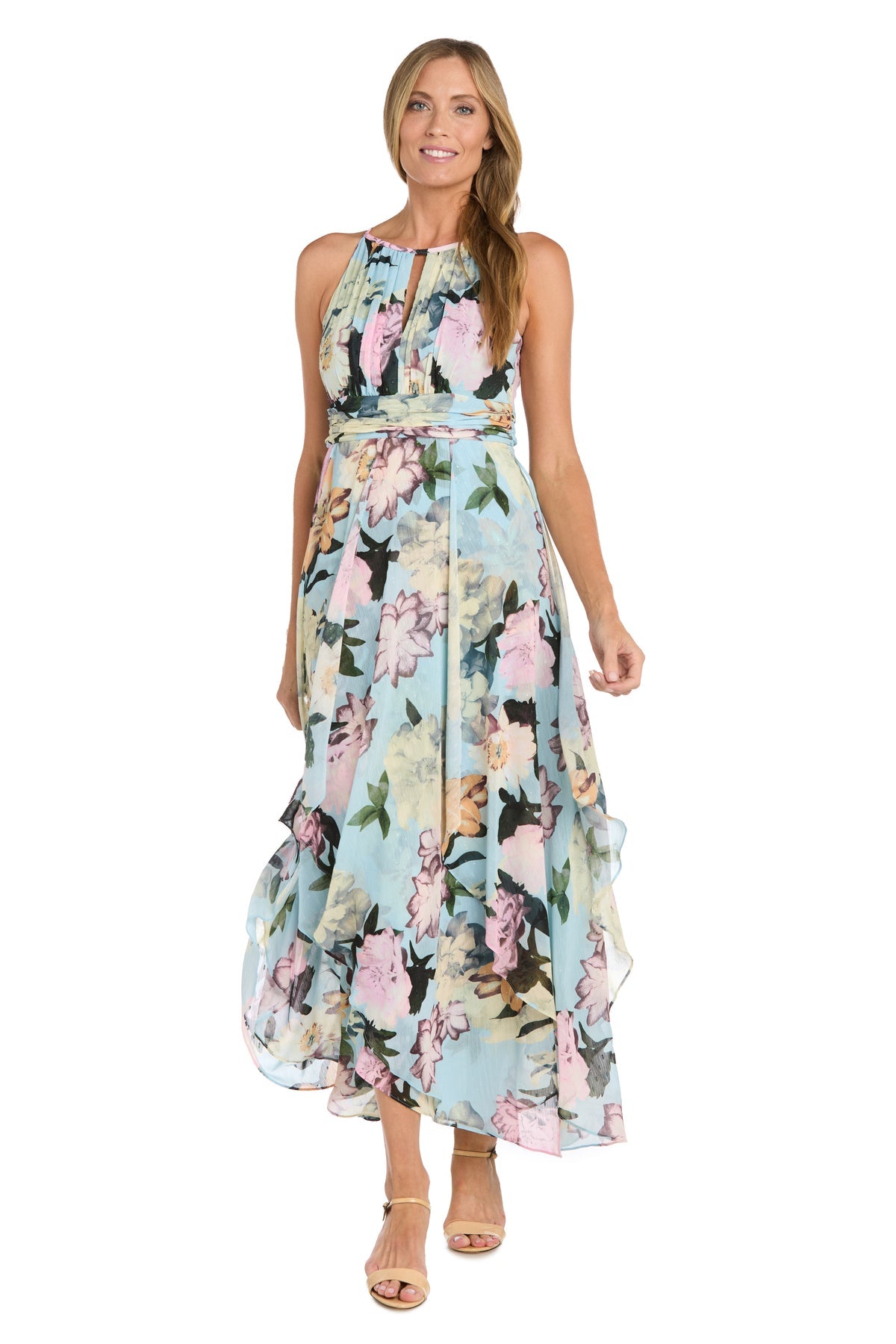 R&M Richards 3628P Printed A Line Petite Formal Dress