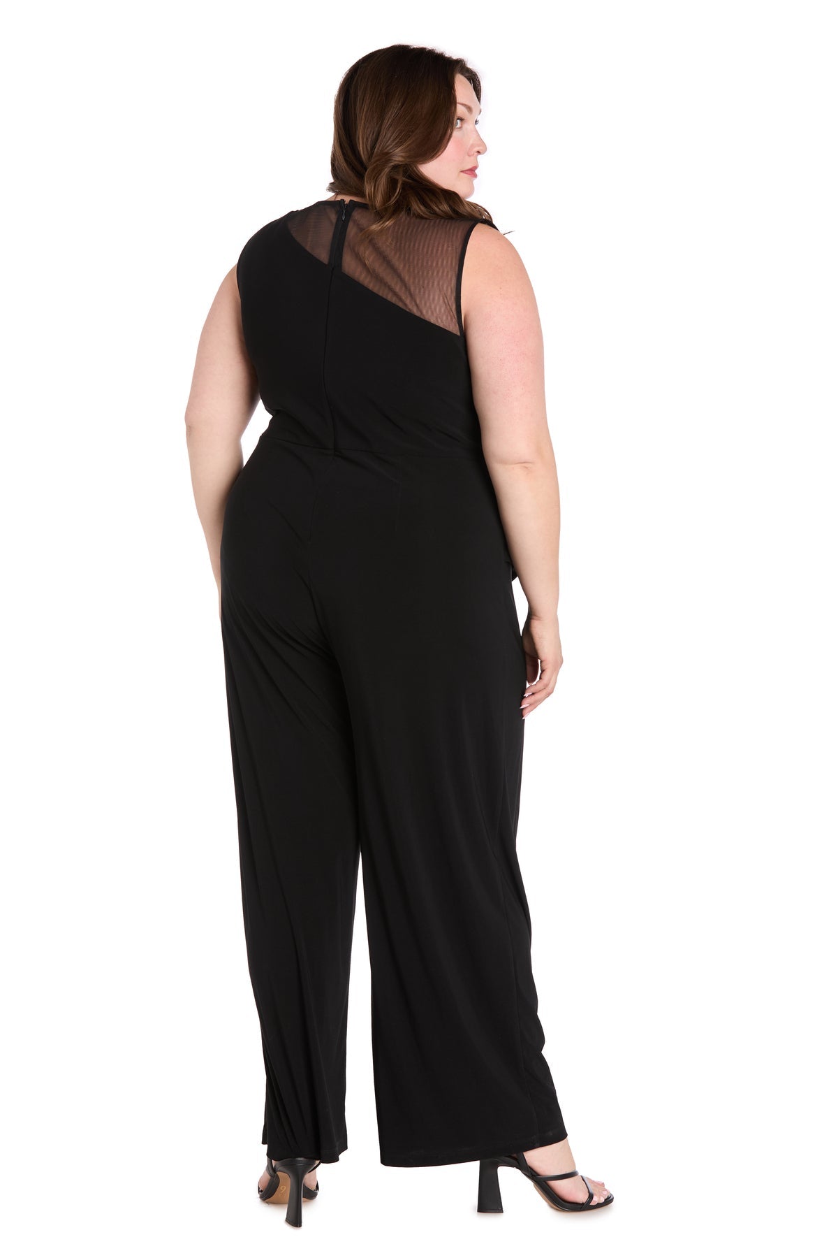 R&M Richards 3631W Plus Long Formal Floral Sequin Jumpsuit