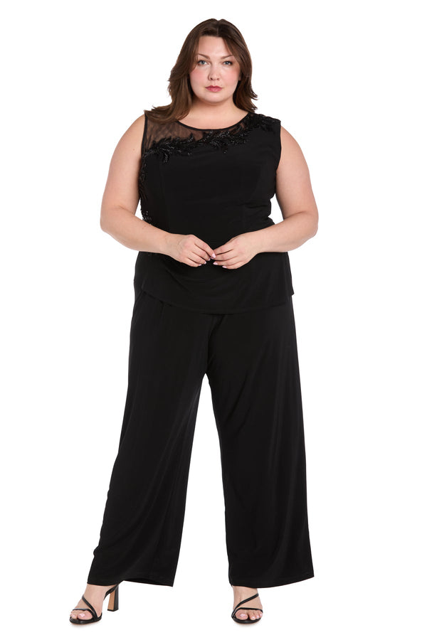 Floral Sequin Formal Jumpsuit Plus Long R&M Richards 3631W