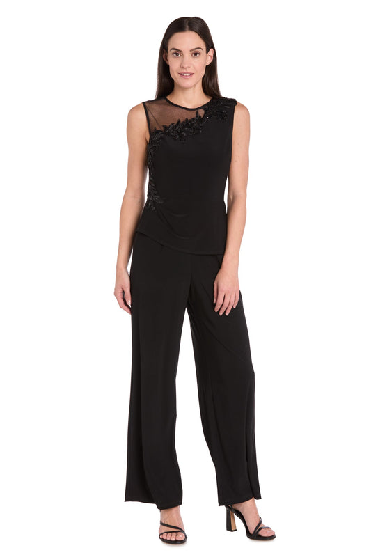 Jumpsuit Long Formal Floral Sequin Jumpsuit Black