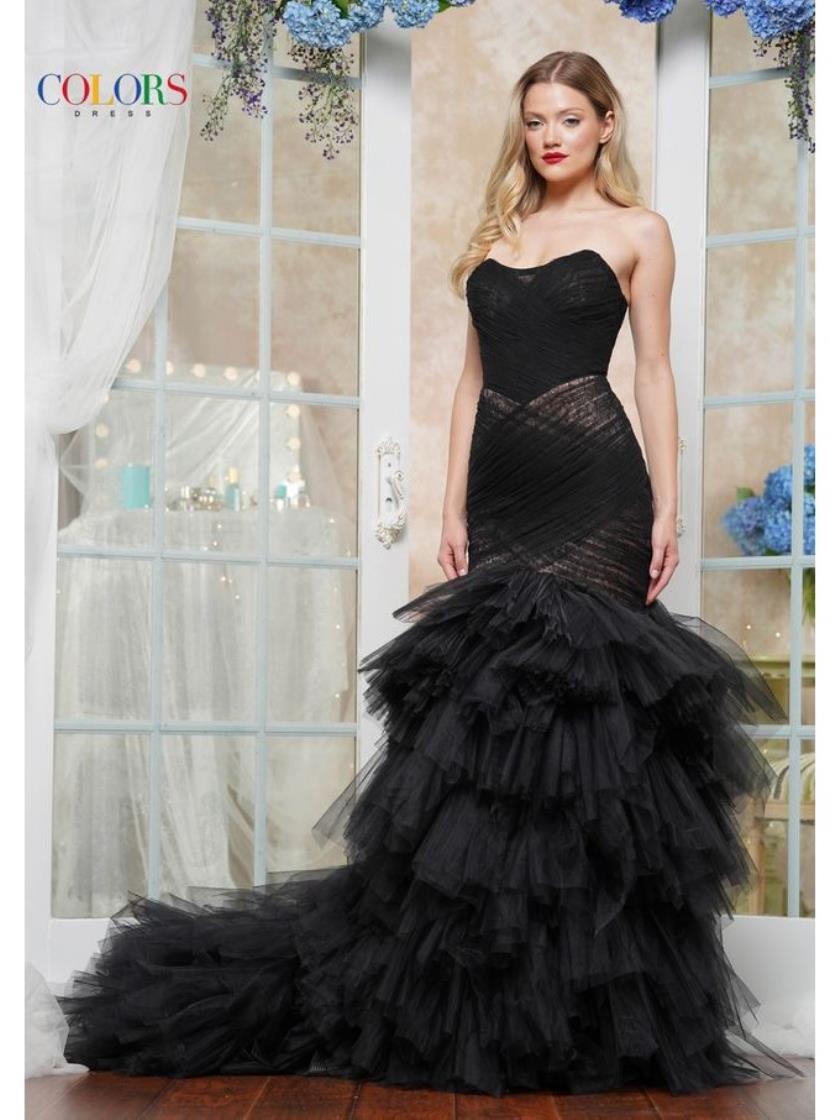 Colors 3631 Long Fitted Formal Mermaid Prom Dress