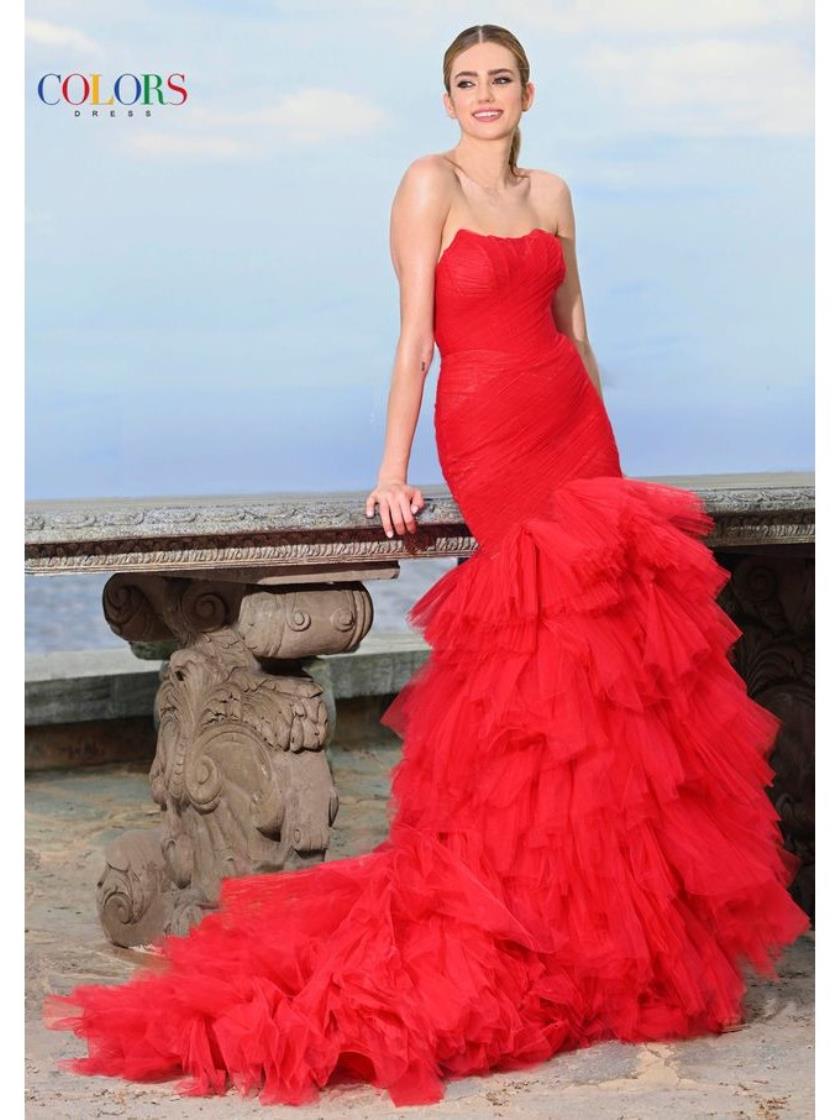 Colors 3631 Long Fitted Formal Mermaid Prom Dress