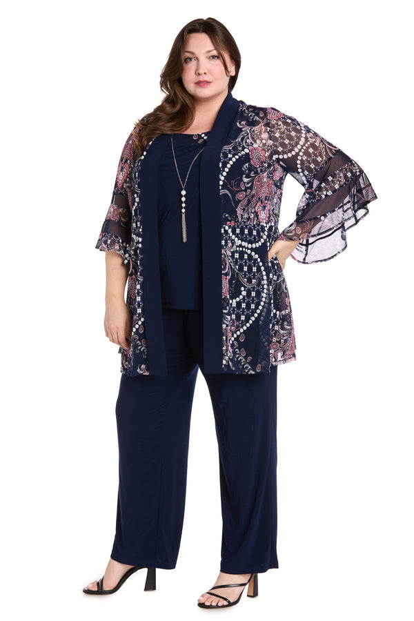 Plus Size Long Formal Pant Suit Mother of the Bride R&M Richards 3632W
