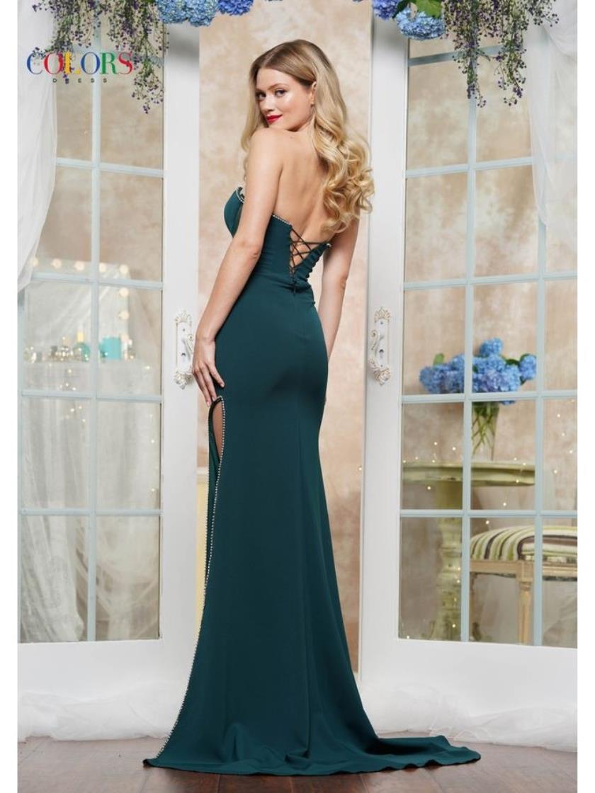 Colors 3632 Long Formal Fitted Evening Prom Dress