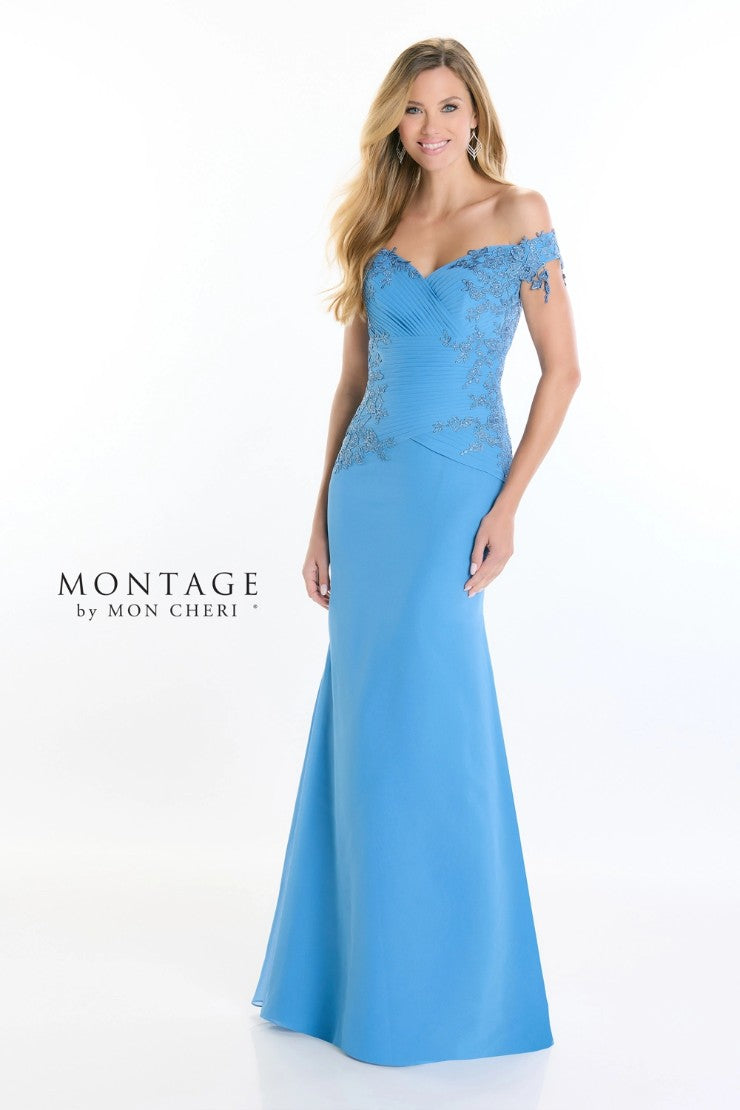 Montage 221964 Lace Applique Long Formal Dress