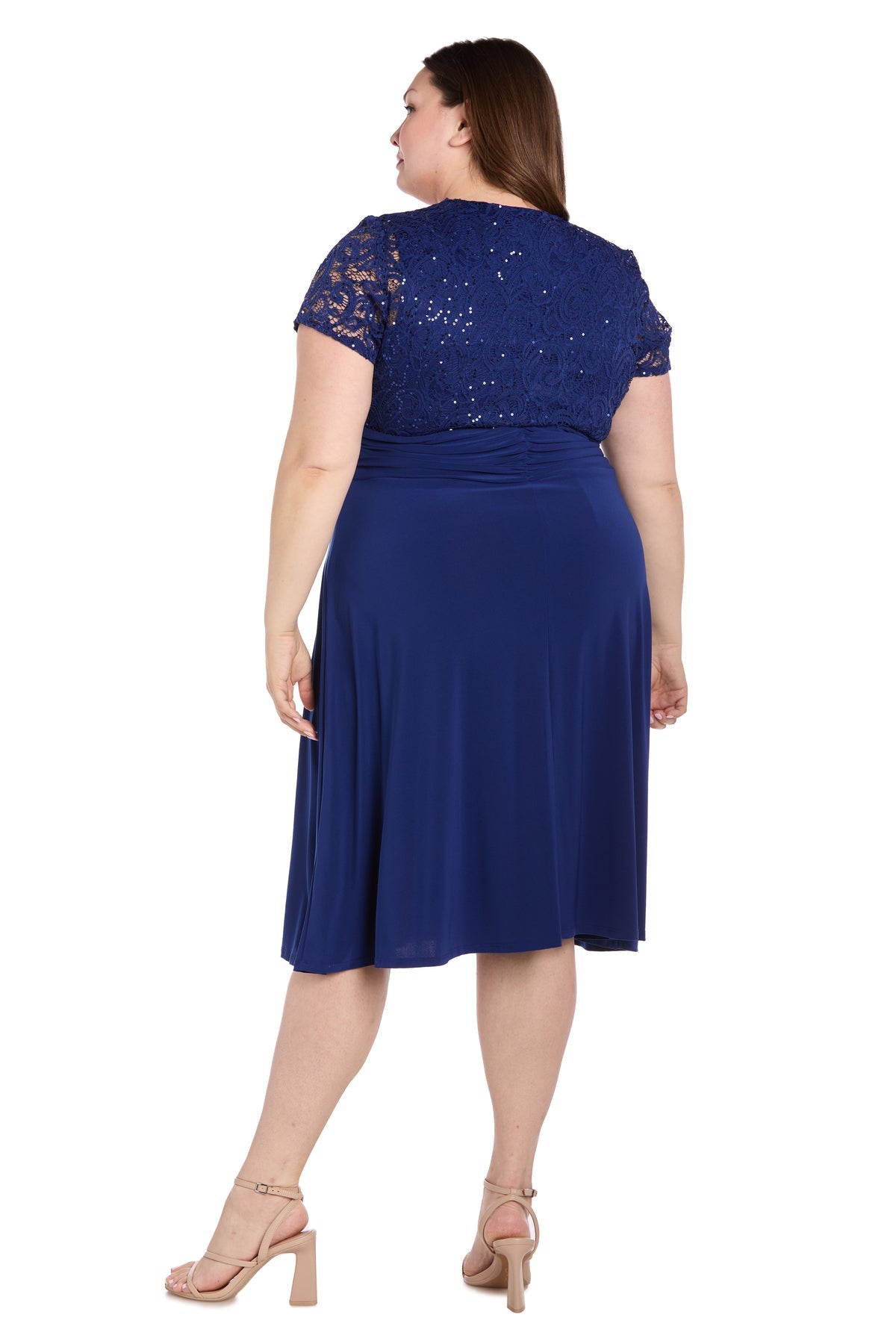 R&M Richards 3639W Short Cocktail Plus Size Lace Knee Length Dress
