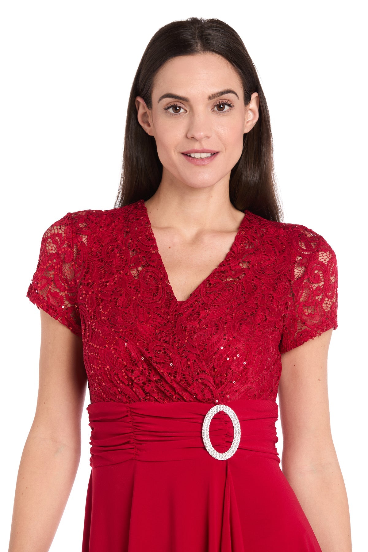 R&M Richards 3639 Short Mother of the Bride Lace Cocktail Dress