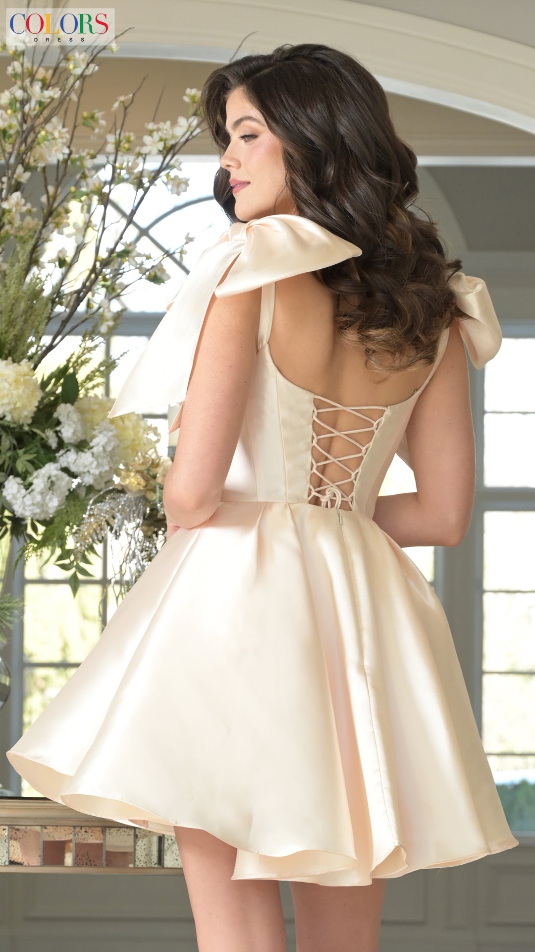 Colors 3640 Homecoming Short Pleated Cocktail Dress