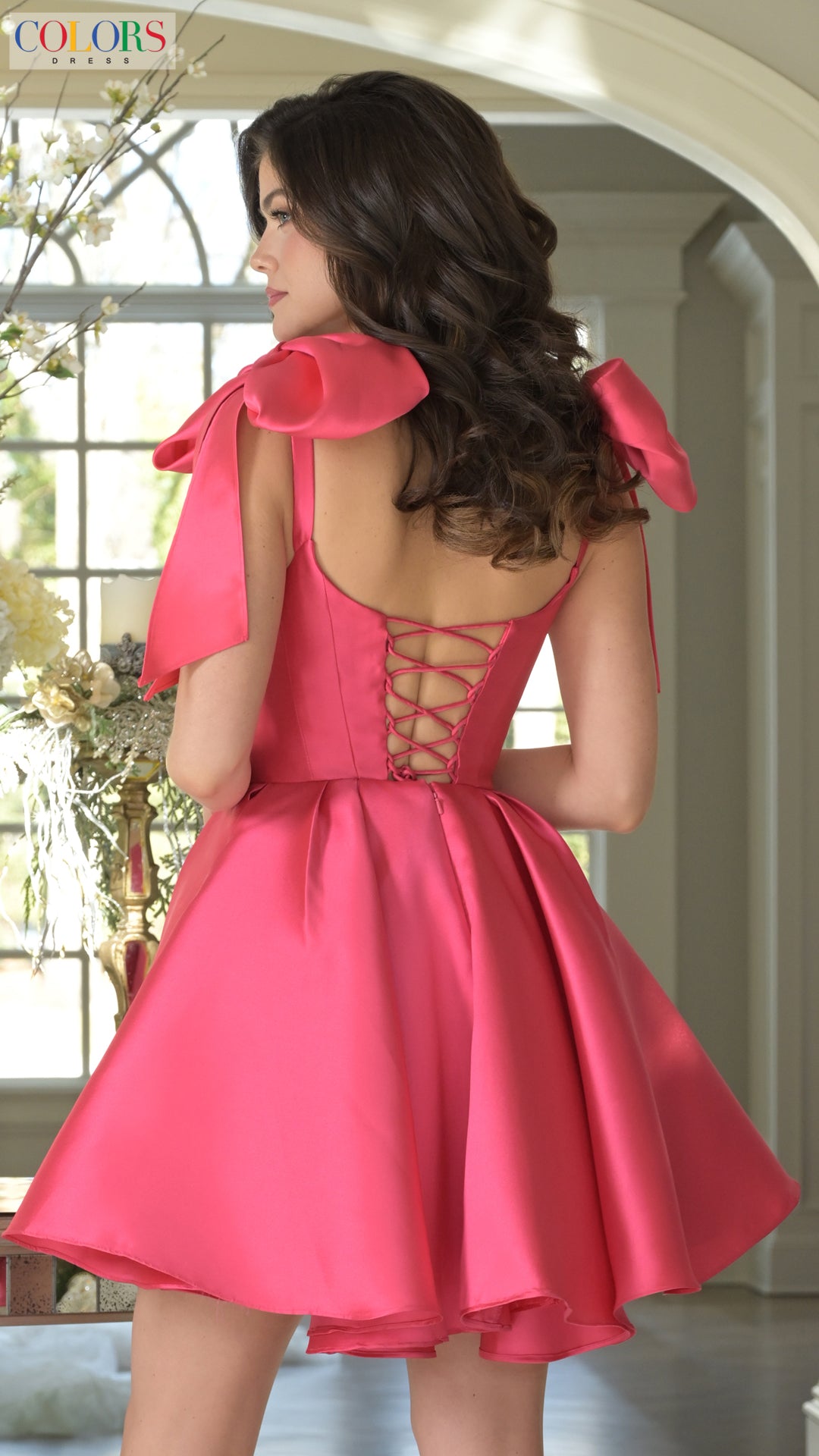 Colors 3640 Homecoming Short Pleated Cocktail Dress