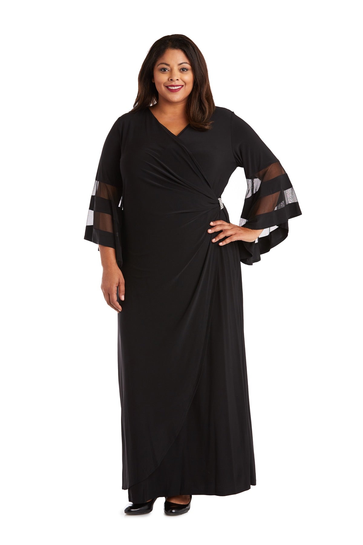 R&M Richards 3641W Long Formal Plus Size Evening Dress