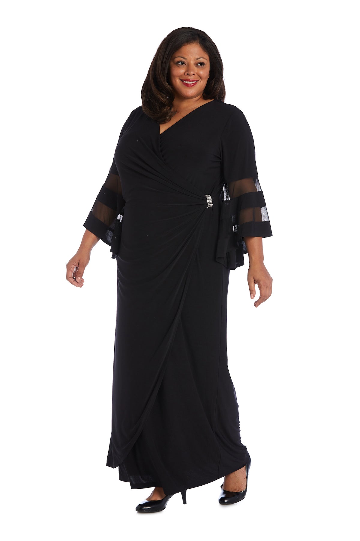 R&M Richards 3641W Long Formal Plus Size Evening Dress