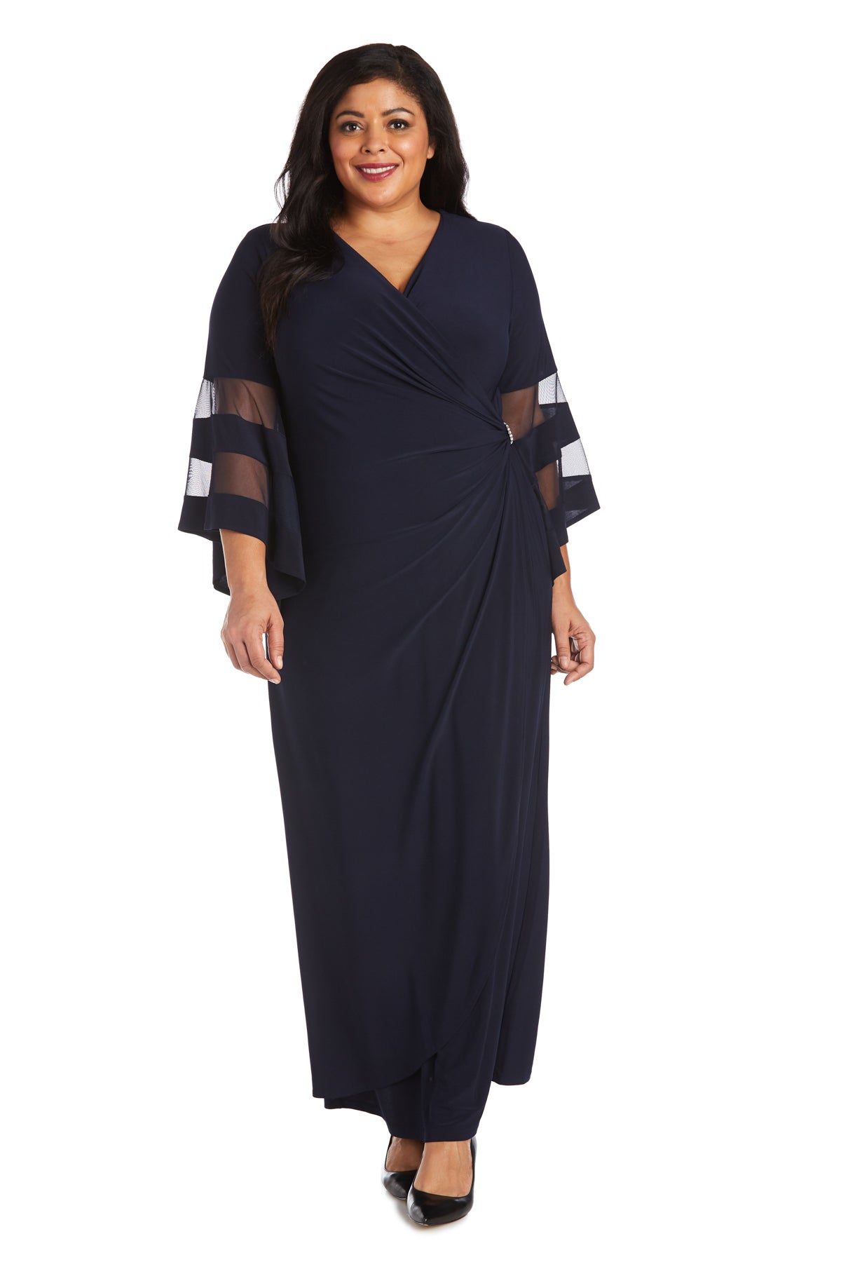 R&M Richards 3641W Long Formal Plus Size Evening Dress