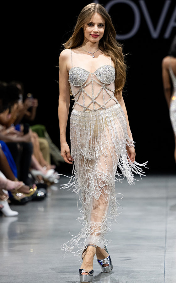 Jovani 36423 Sexy Fringe Long Prom Dress